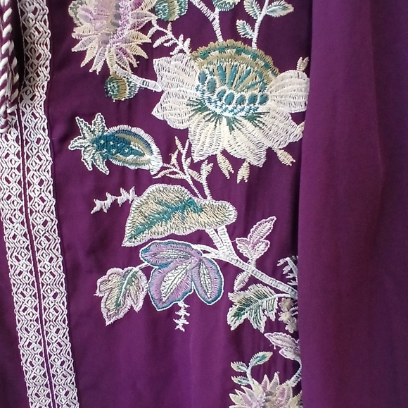 Chico's Floral Embroidered Sheer Tunic Women's Size 12-14 Boho - Picture 4 of 6